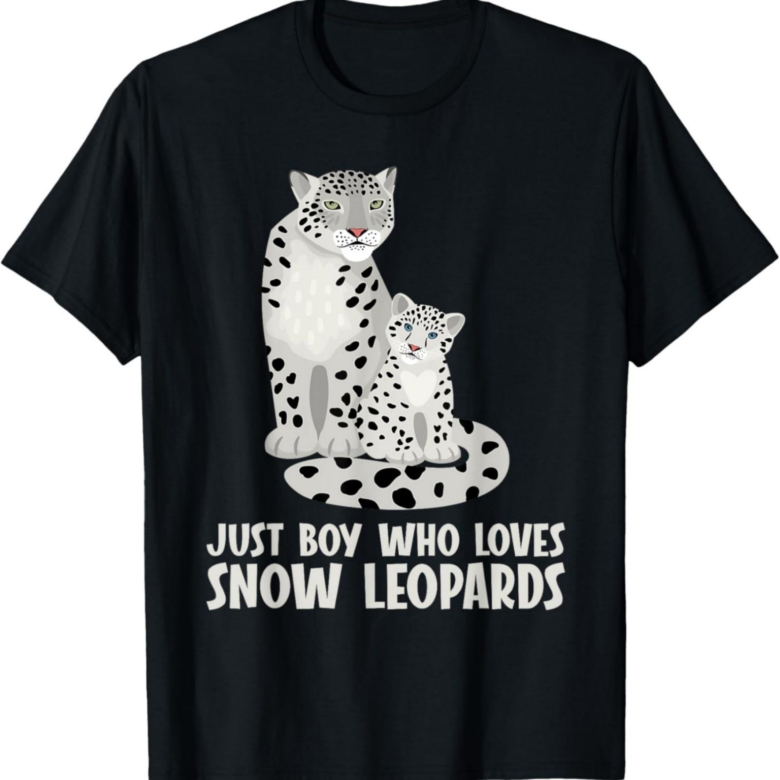 Large Cat Leopards SnowLeopard print T-Shirt S