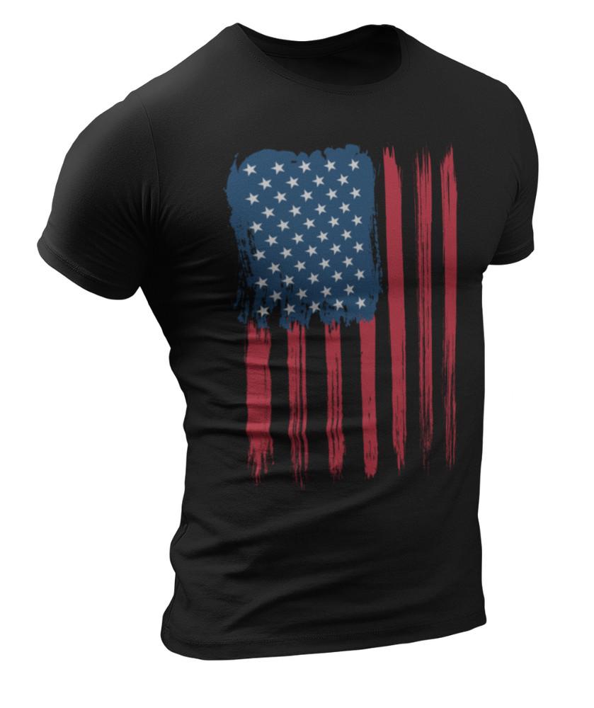Men's USA Flag American Flag Distressed US Flag Patriotic Shirts For Men