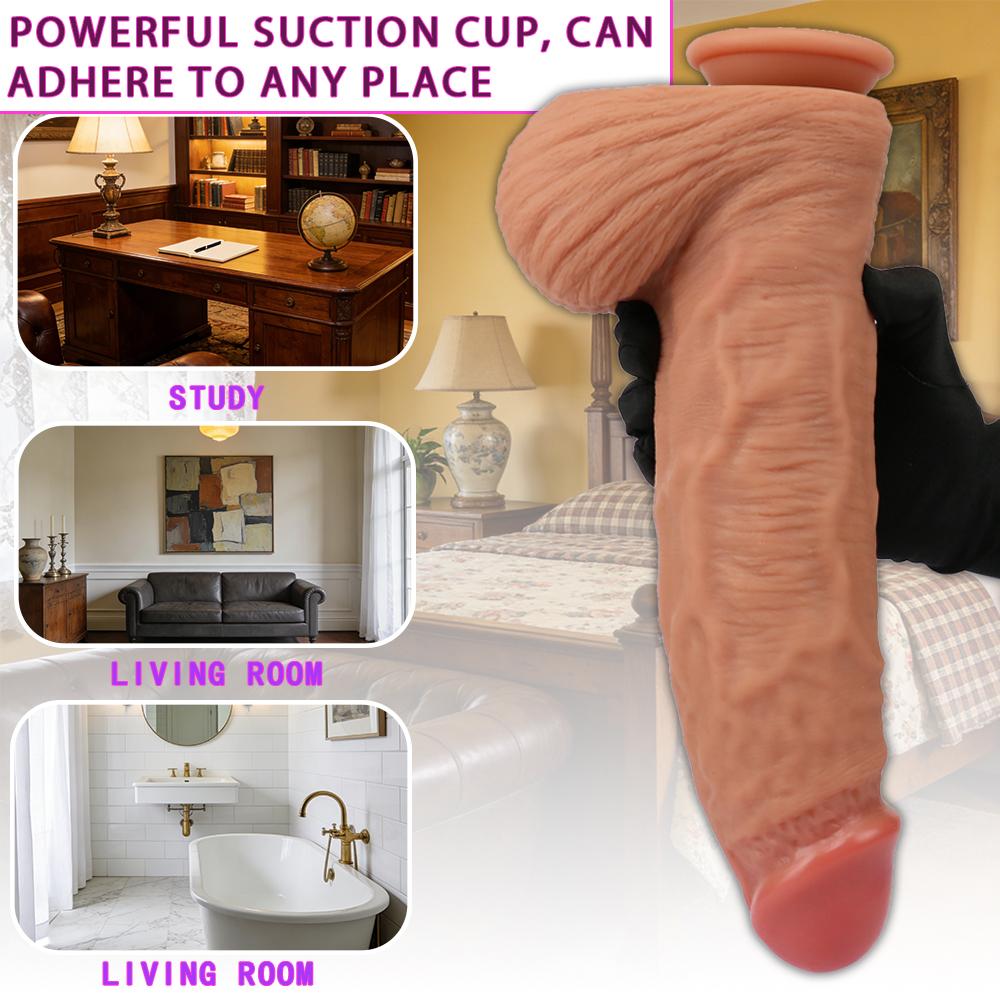 33CM Liquid Silicone Realistic Dildo Huge Thick Soft Penis Adult Sex Toy for Women