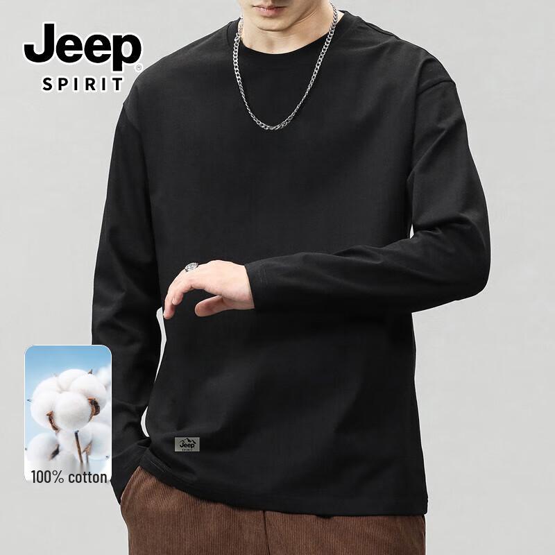JEEP SPIRIT Men s Heavyweight Cotton Long-Sleeve T-Shirt L