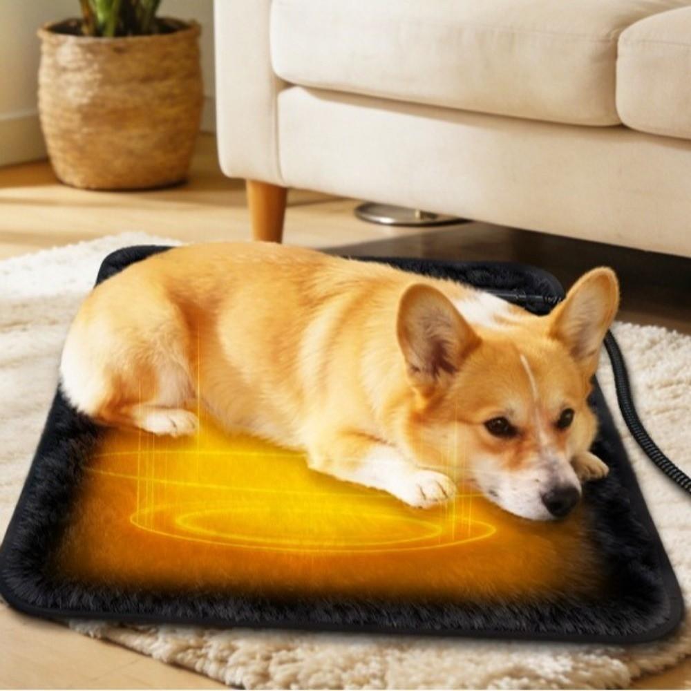 Adjustable Pet Electric Blanket Constant Temperature Anti-Slip Heated Pet Pad Warm Plush Pet Heating Pad for Cats and Dogs