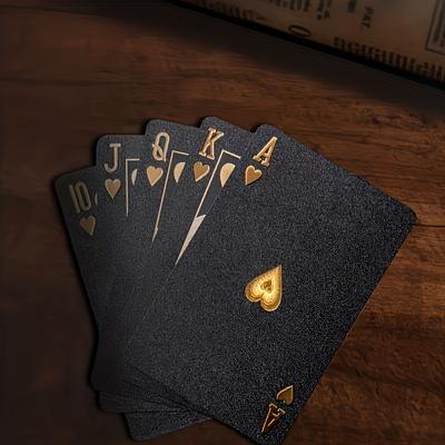Zwarte Speelkaarten, Waterdichte Speelkaarten & Flexibele Pokerkaarten Met Doos, Geweldig Voor Feest, Halloween/Thanksgiving Day/Kerstcadeau