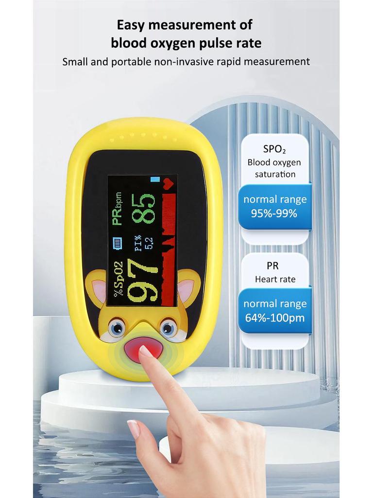 Cross-Border Children's Finger Pulse Oximeter: Pulse, Oxygen, and Sleep Monitor