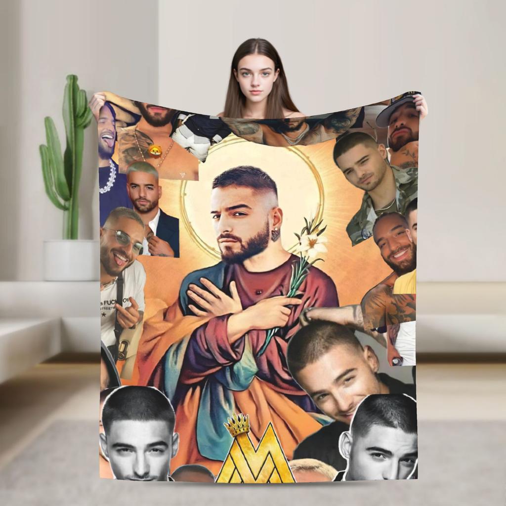 Maluma Rapper Super Warm Blanket  Travel Office Plush Throw Blanket Comfortable Outdoor Flannel Bedspread Sofa Bed Cover