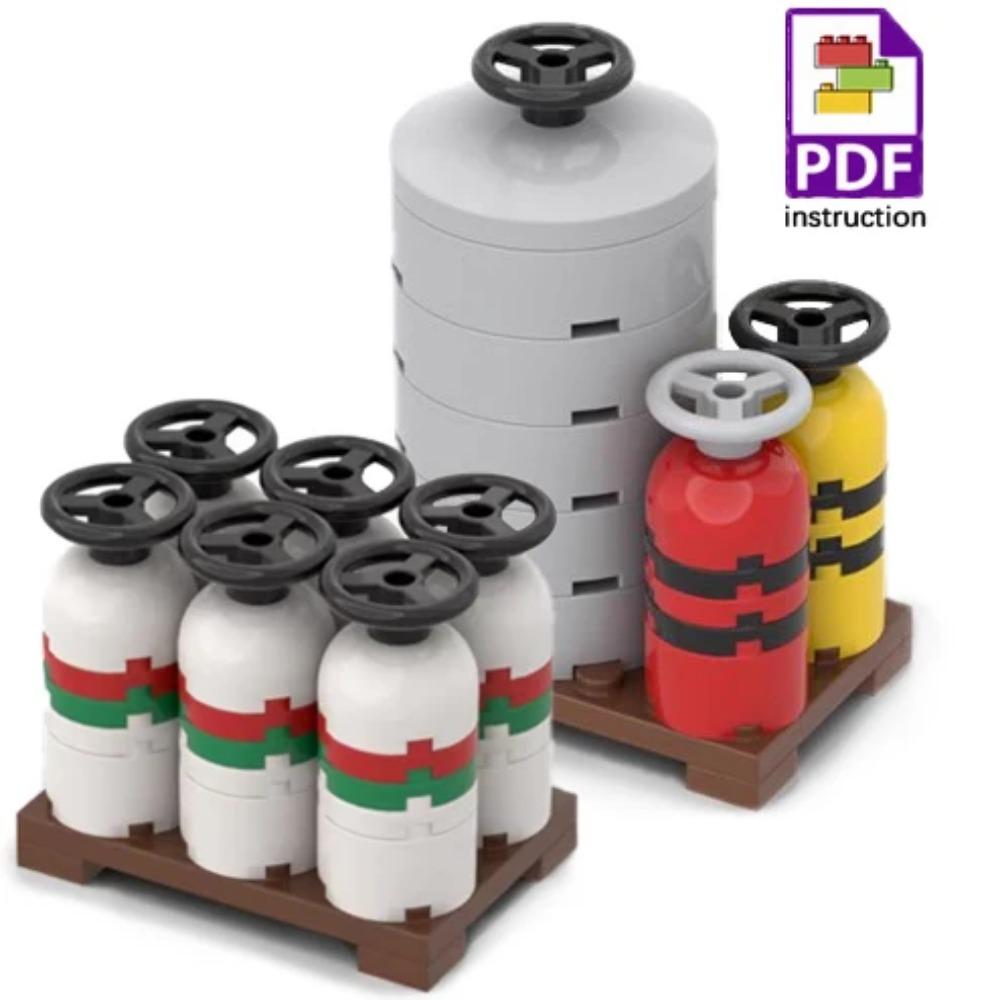 

MOC Топливный бак Конструктор Винные бочки Контейнер для товаров Кирпичики для вилочного погрузчика Игрушки Подарок для мальчиков