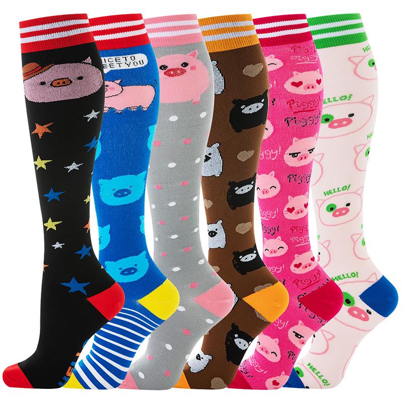 HYSAIXIA Brand New 5/6 Pairs Compression Socks Blood Circulation Men Women Pressure Running Stockings Nylon Varicose Veins