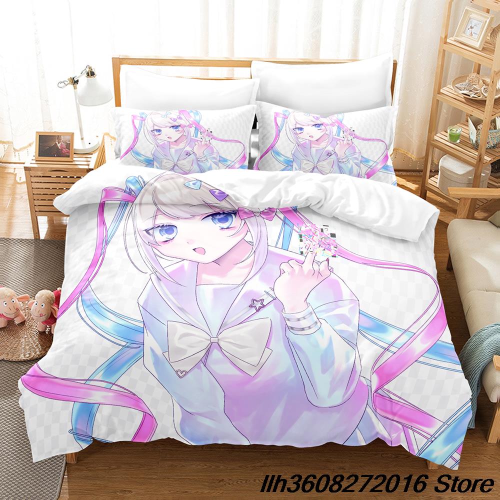 New Needy Girl Overdose Bedding Set Cartoon Anime Three-Piece Set Adult Kid Bedroom Duvetcover Sets 3D Kawaii Girls Conjunto De