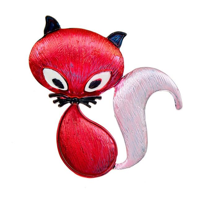 

Новые красивые броши с лисой для женщин, булавка с изображением мультяшного животного, эмалированная модная бижутерия, 4 цвета в наличии