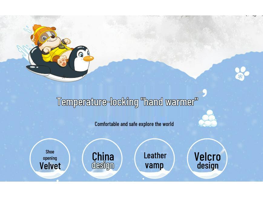 Genuine Paw Patrol Kids' Winter Non-slip Cotton Shoes 2025: Fashionable, Thickened, Versatile, Dirt-resistant.