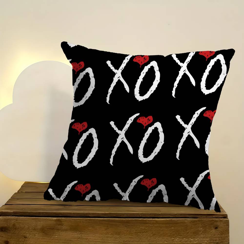 Rapper The W-Weeknd X O Album Pillow Covers Cartoon Sofa Decorative Home Double-Sided Printing Short Plush Cute Cushion Cover