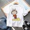 Kids 2-13Y+ T-shirts Children Cartoon Cute Short Sleeved Shirt Boys Girls Summer Travel Fashion Clothing Cotton White Kids Clothes