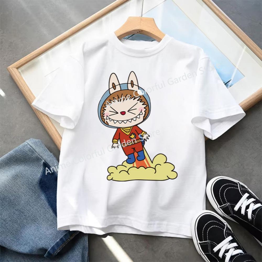 Kids 2-13Y+ T-shirts Children Cartoon Cute Short Sleeved Shirt Boys Girls Summer Travel Fashion Clothing Cotton White Kids Clothes