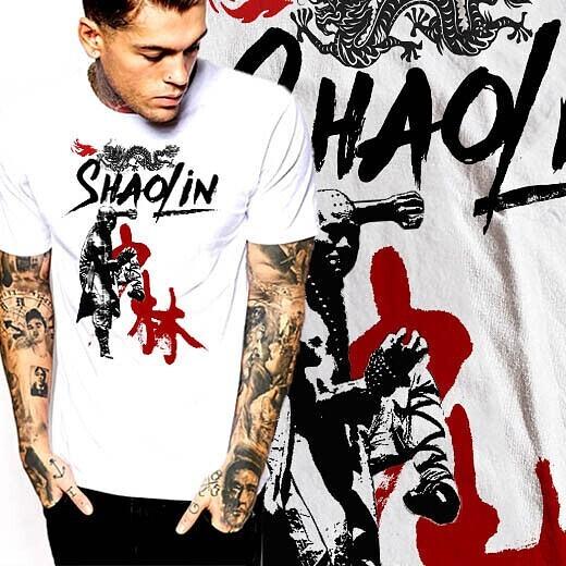 

Футболка Кунг-фу ретро Каратэ Шаолинь боевые искусства будда монах Смертельные кулаки S-2XL XL