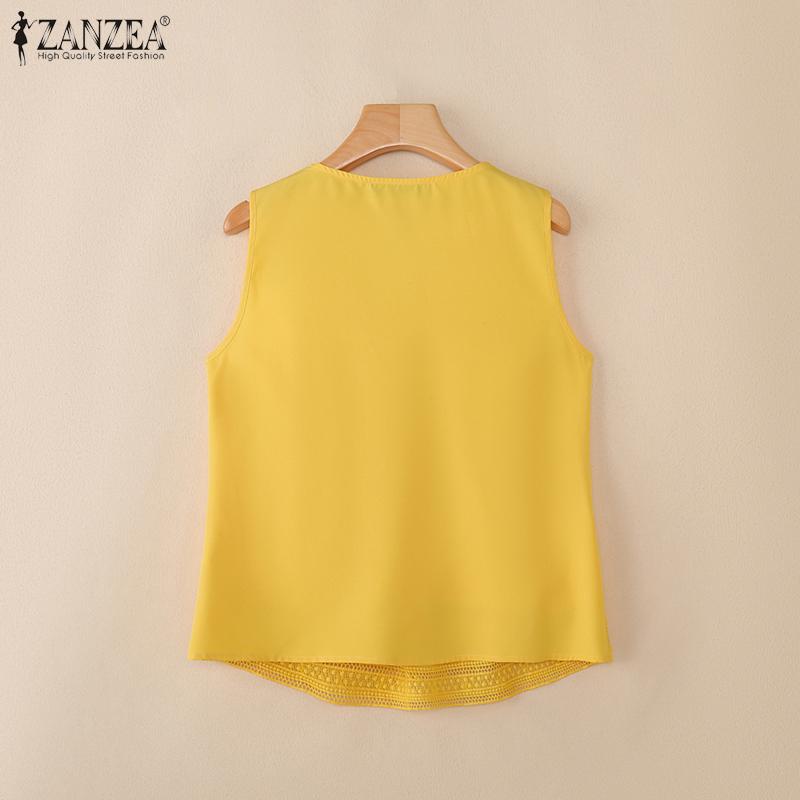 ZANZEA Women Casual V-Neck Summer Sleeveless Tank Tops