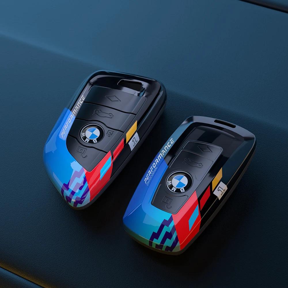 Autoaufkleber Heiß 2025 ABS Kohlefaser Auto Schlüsselanhänger Hülle für BMW 1 2 3 4 5 6 7 Serie X1 X3 X7 X5 X6 X4 F10 F20 F30 G20 G30 G01