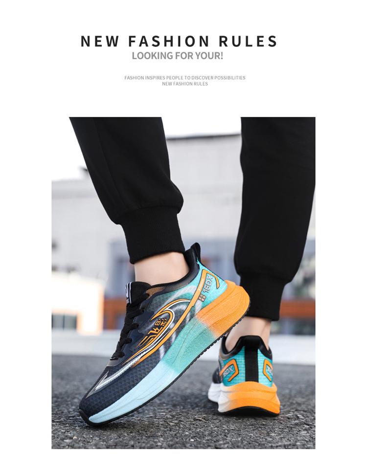 Carbon Fiber Sneakers: Stylish, Breathable, Non-Slip Running Shoes for Men & Women, Trendy Color Block, Wear-Resistant.