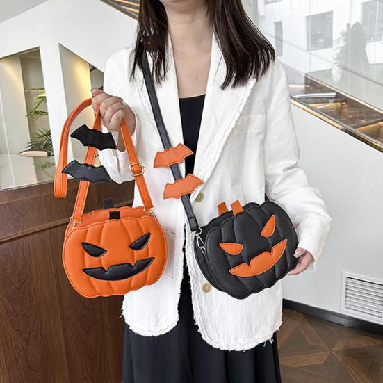 Kürbis Umhängetasche Halloween Kürbis Geldbörse Schultertasche mit verstellbarem Schultergurt