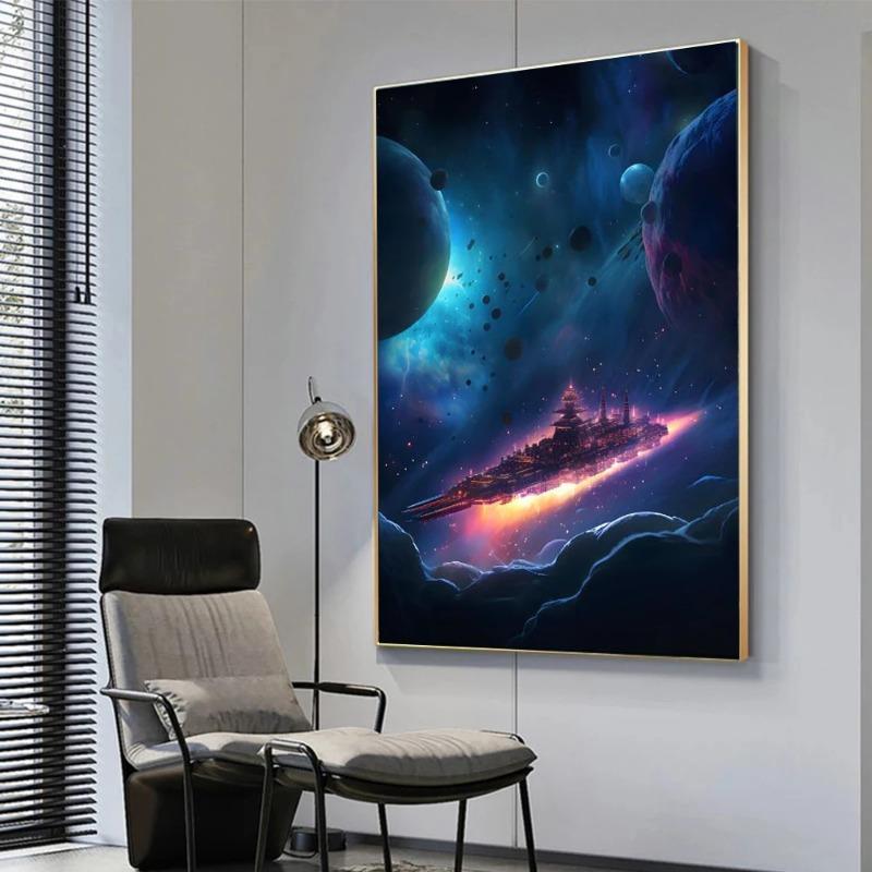 Weltraum-Sci-Fi-Poster, interstellares Schwarzes Loch, Universum, Planet, Geschenk, Leinwandbild, moderne Wanddekoration, Wohnzimmer, Schlafzimmer