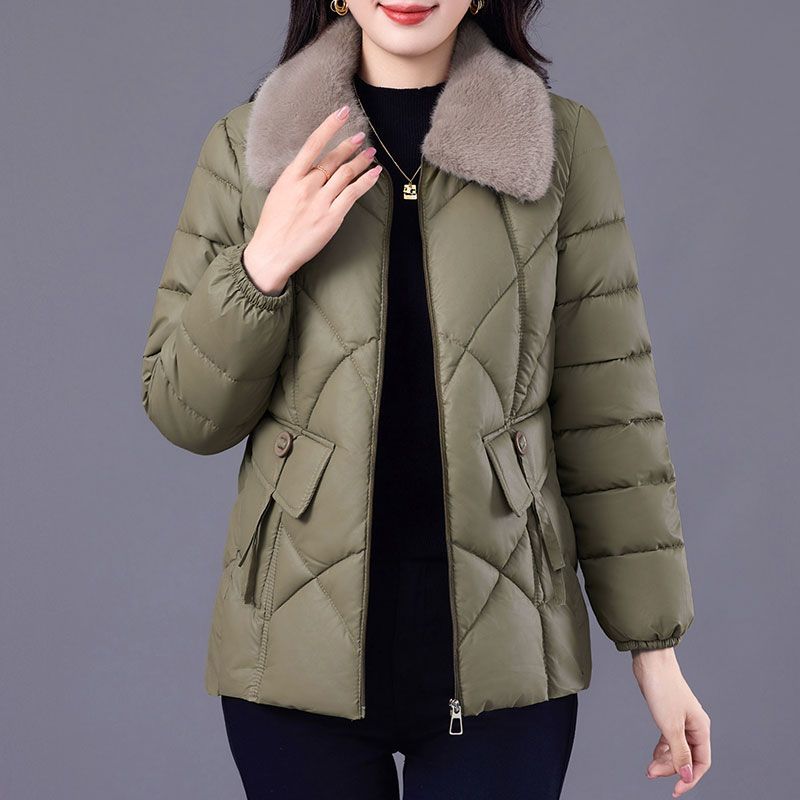 

Зимняя короткая хлопковая куртка больших размеров Женское хлопковое пальто Хлопковая куртка Теплая куртка 5XL