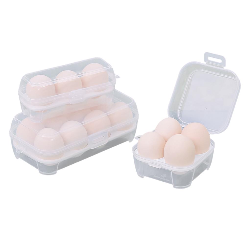 3/4/8 Grid Egg Holder Plastic Egg Protector Tray Portable Eggs Carrier Container Case for Refrigerator Camping Picnic Hiking