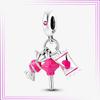925 Sterling Sølv Hjerte Blomst Luftballong Flamingo Rosa Sjarm Plata De Ley Bil Katt Perle DIY For Originalt Armbånd Smykker