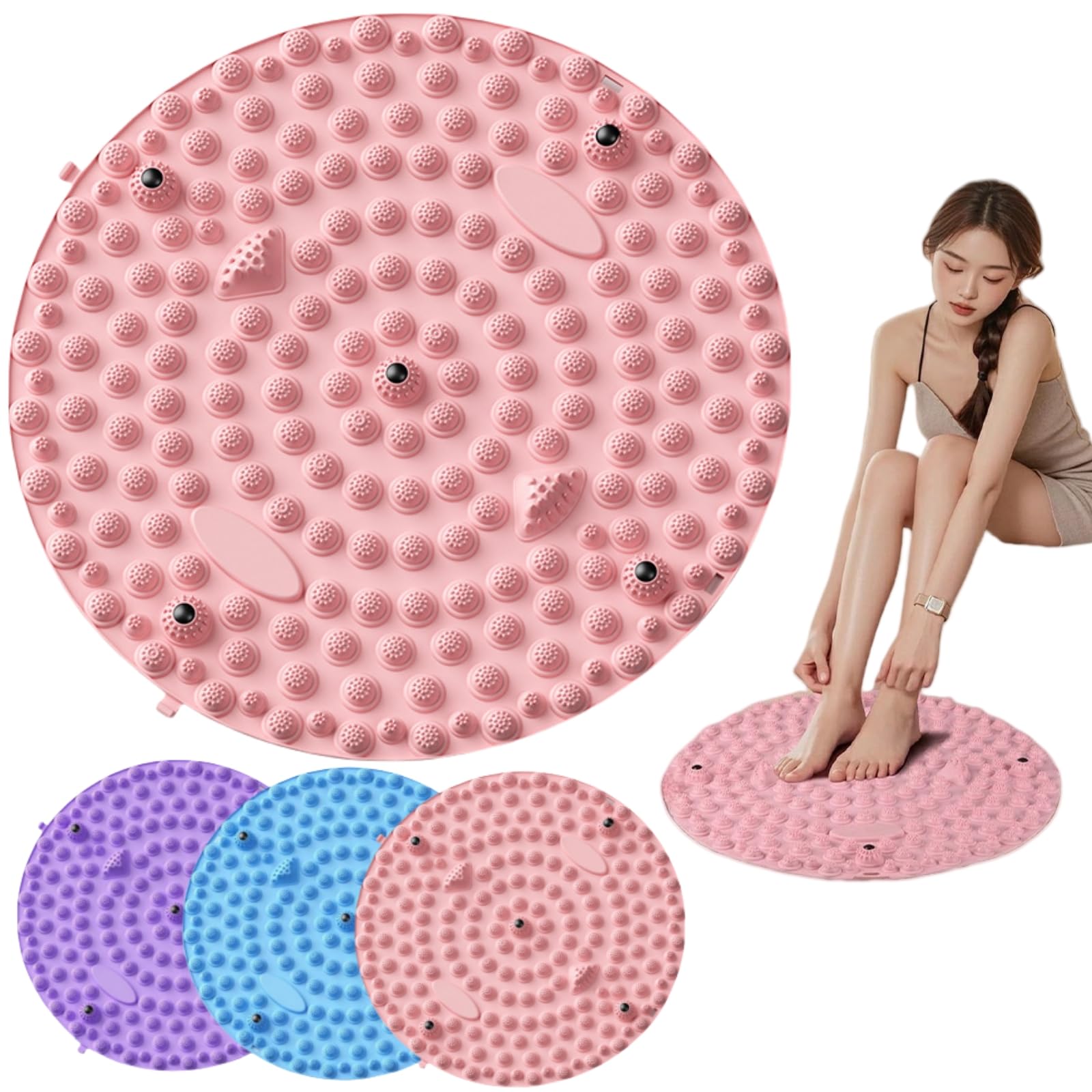 

Foot Reflexology Shiatsu Foot Massager for Weight Slow and Foot Massage and for Home Perfect for Relieving Fatigue and Mat, Board, Loss, Jogging, розовый