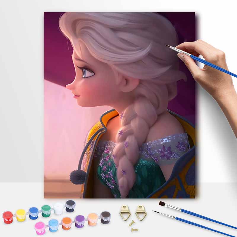 Disney Frozen Elsa oil painting art set handmade diy gift home decoration 20x30cm