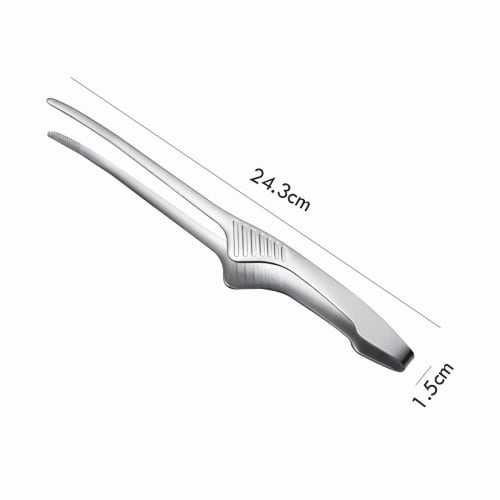 LLiKZio Stainless Steel Tongs for Yakiniku, Camping, BBQs, Condiments, Cooking, Frying, and Pasta (Set of 2) 24cm, Slim, Easy-Grip, Non-Slip Tips, Dis