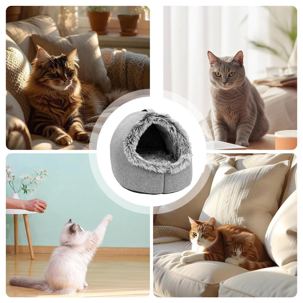Pet House for Small Dog Cat Bed House Portable Enclosed Plush Pet Kitten Nest Winter Warm Soft Pet Cave Kennel Deep Sleep Sofa