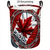 1pc Laundry Basket, Canadian Maple Leaf Flag Print, Rustic Art Design Laundry Hamper, Foldable Clothing Storage Bin with Durable Handles for Casual Ho