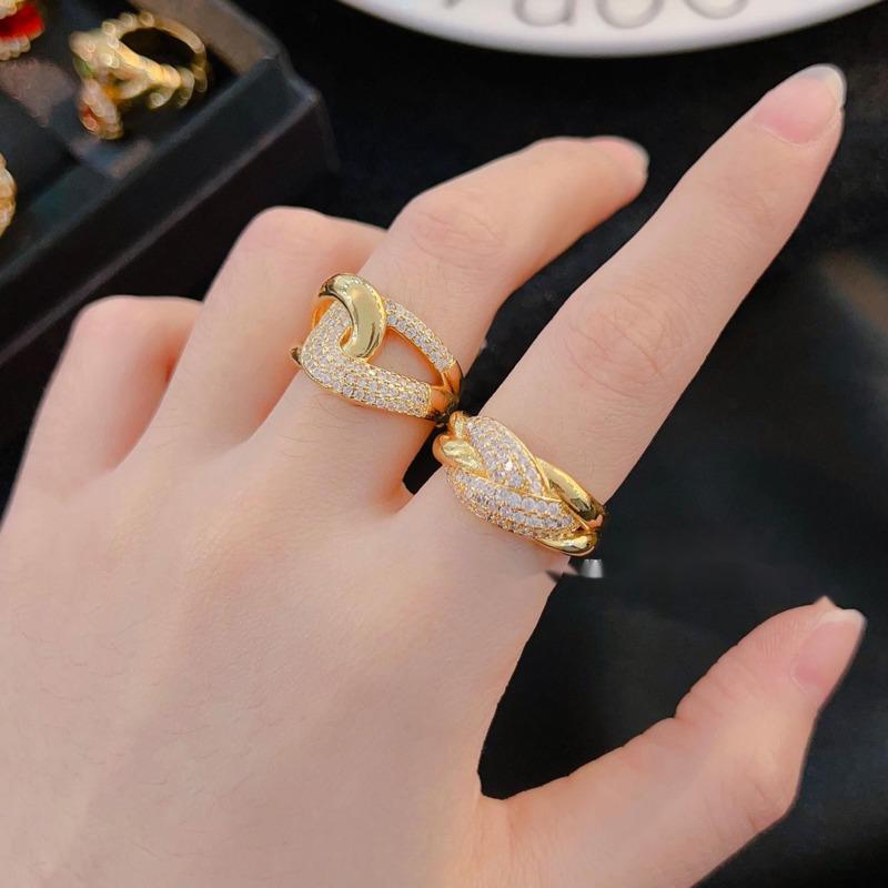 BELLA BOX French Antique Treasure Inlay Drill Glaze Gold Plated Ring Suitable For Women's Daily Party Fashion Jewelry