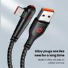 120W USB'den Type C Kablosuna 90 Derece Dirsek Cep Telefonu Hızlı Şarj Xiaomi Redmi Huawei Mate 40 30 Telefon Şarj Kablosu