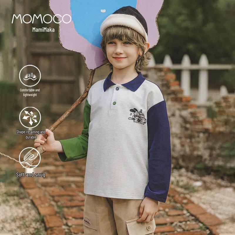 MOMOCO Boys  2025 Fall Long-Sleeve Polo Shirt 90