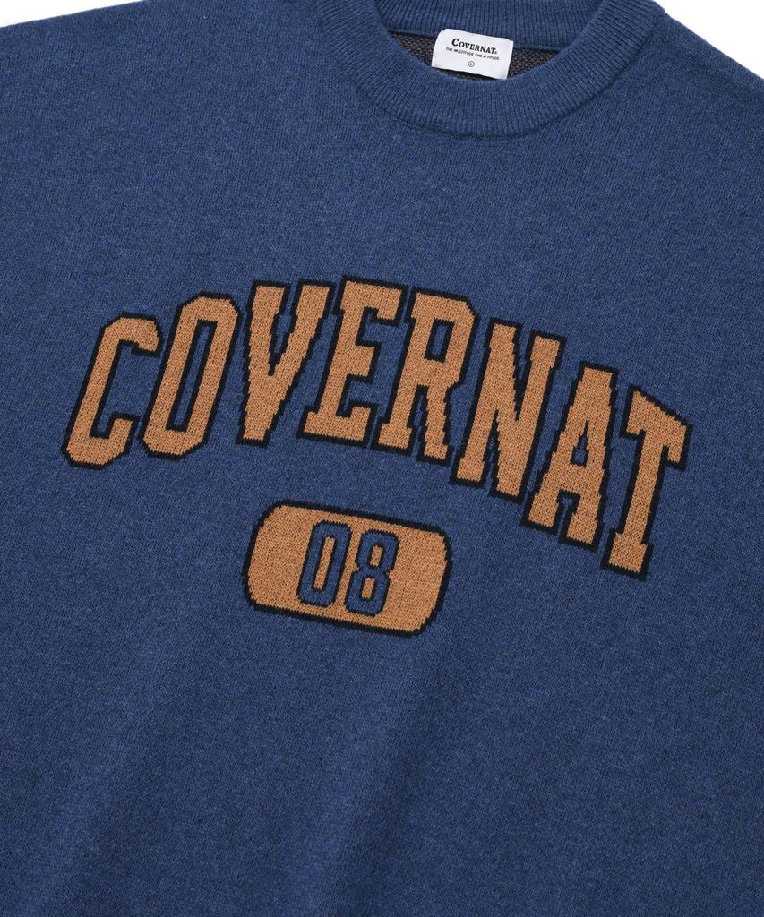 COVERNAT Arch Logo 08 Crew Neck Knit Royal Blue