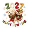 2D Flat Print Happy New Year Window Stickers Large Size 5D Window Glass Decor  Room