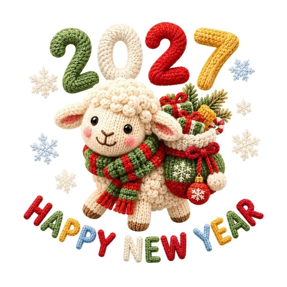 2D Flat Print Happy New Year Window Stickers Large Size 5D Window Glass Decor  Room