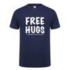 Free Hugs Printing T Shirt for Men Male Summer Tops Tee O Neck Short Sleeve Fashion Cotton T-Shirt Tshirt Man Brand Clothing