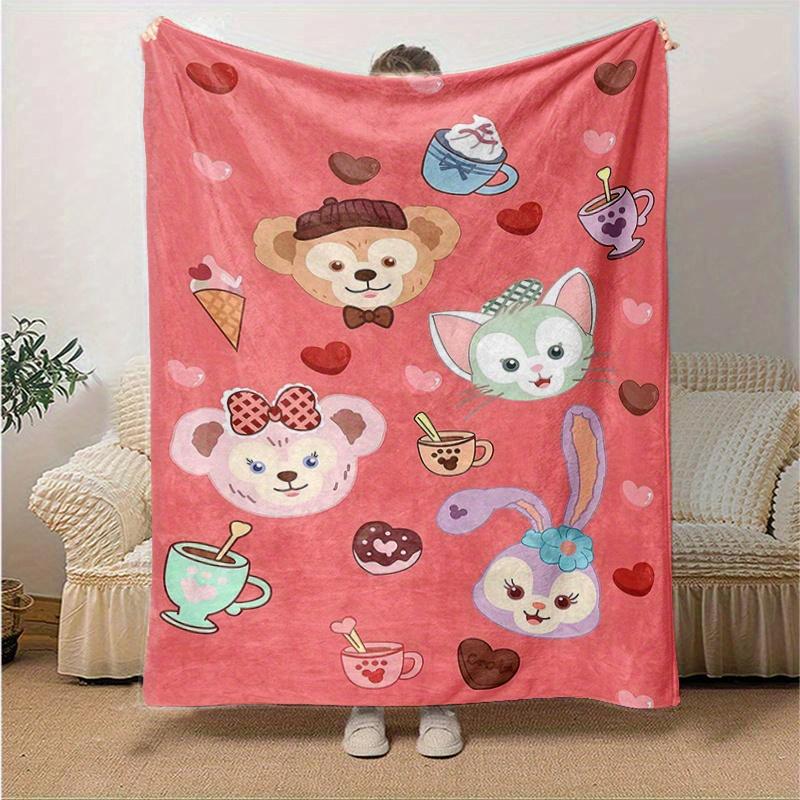 

1pc, Duffy and Friends (16) Home Decor Flannel Blanket, Perfect Gift for Bedroom, Living Room, Travel, Camping, Car, Beach, Office Nap, Ideal Sofa Thr 130x150cm