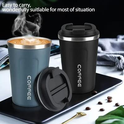 Taza de café de 380ml y 510ml, taza de café térmica de viaje de acero inoxidable, botella termo a prueba de fugas, taza de té y café, frasco de vacío, tazas aisladas