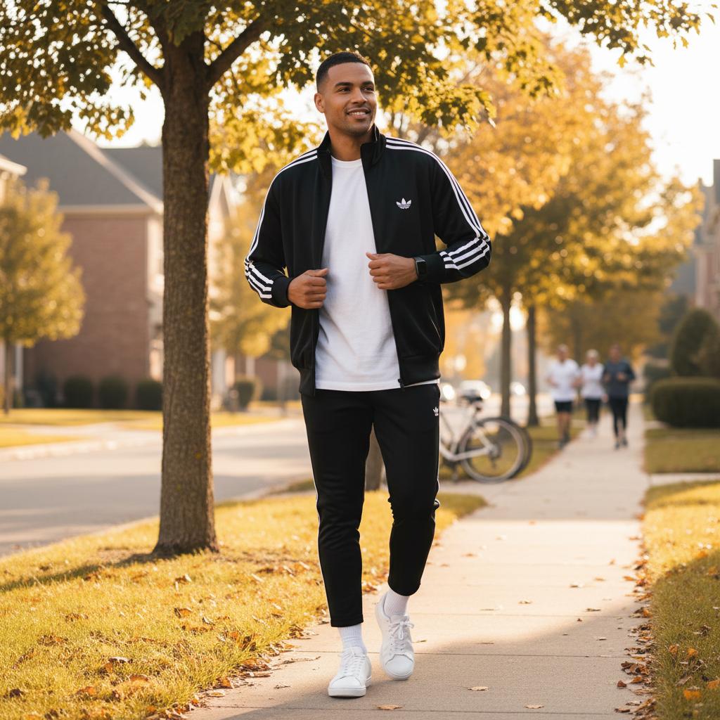 adidas Originals Firebird Adicolor Sport Series Striped Stand Collar Simple Zip Knit Loose Long Sleeve Jacket Men Jacket KD8312