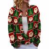 LXK-YK56-Christmas Crew Neck Cardigan 3D Digital Printed Sweater