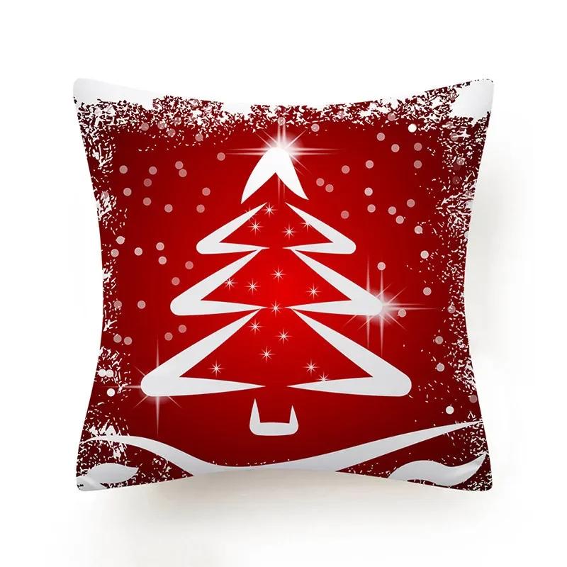 Christmas Pillowcase  Pillowcase Polyester Merry Christmas Print Sofa Cushion Decoration Pillowcase Christmas Gift,(2) 30x30cm
