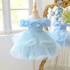 Nuovo Abito da Principessa Formale per Bambine - Abito da Sera con Gonna in Tulle Gonfia