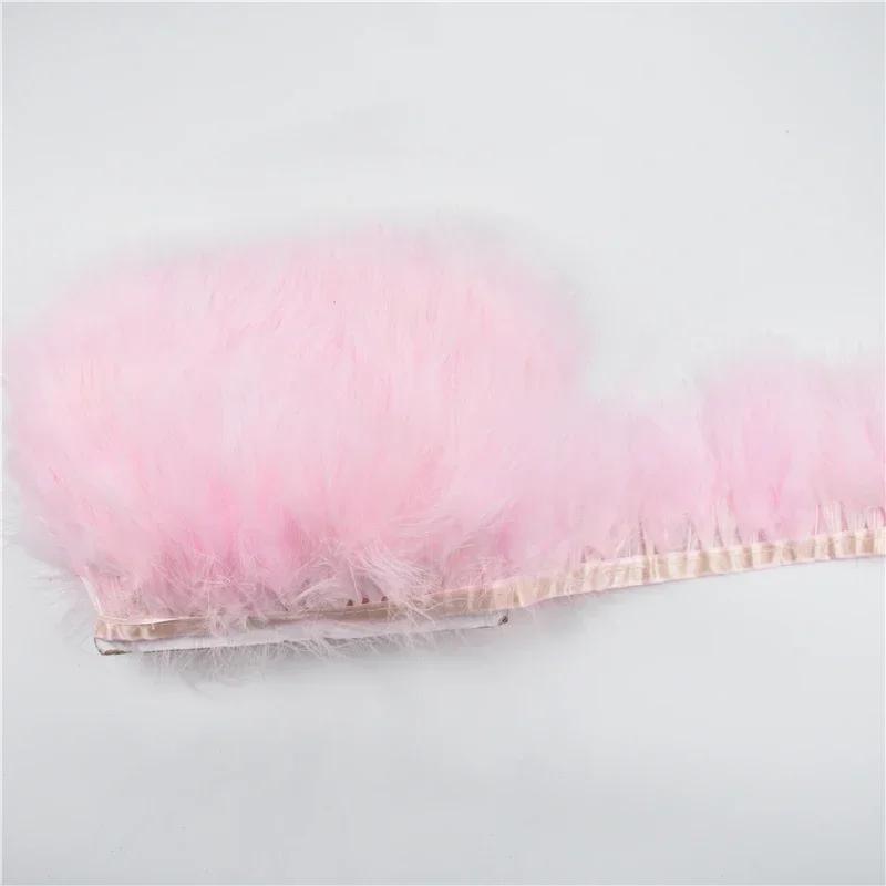 2Meters Colorful Fluffy Marabou Feathers Tassel Fringe Trim Turkey Feather Ribbon Clothes Cuffs Shawl Sewing Flecos Decoration