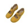 2025 Simple and Versatile Suede Cross with Flat Mary Jane Shoes Retro Inner Height Increase Commuter Ballet Single Shoes Women