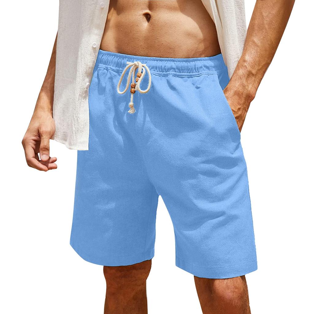 Men's Cotton Linen Casual Shorts Men's Fashionable Beach Shorts