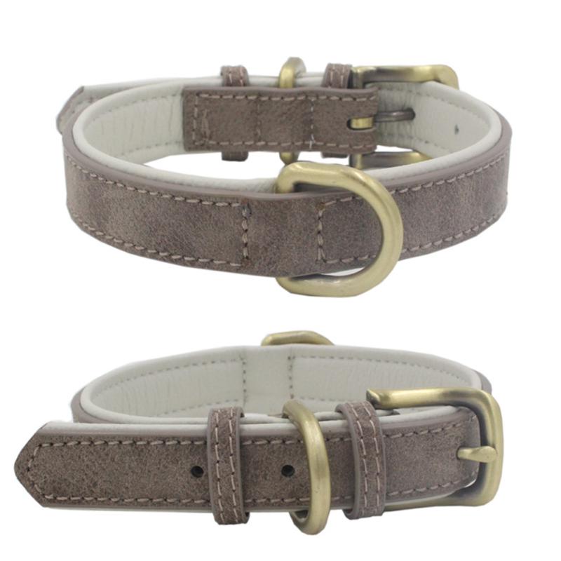 Pet Retro Wear Resistant Microfiber Collar for Large Medium Small Dogs Puppy