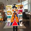 1 ks flanelová deka s potiskem Son Goku, Vysoce kvalitní pro všechna roční období, Domácí dekorace, Teplo a pohodlí, Perfektní jako vánoční dárky
