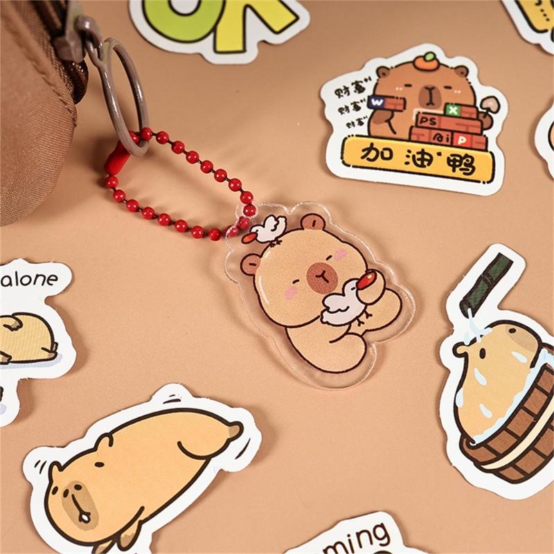 Adorable Capybaras Themed School Supplies Set Includes Practical Items Pen Eraser Sticker Memo Pad Study Essential