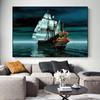 Sailing Boat Sunrise Canvas Painting Sea Night View Modular Landscape Posters and Prints Wall Art Pictures Home Decor No Frame
